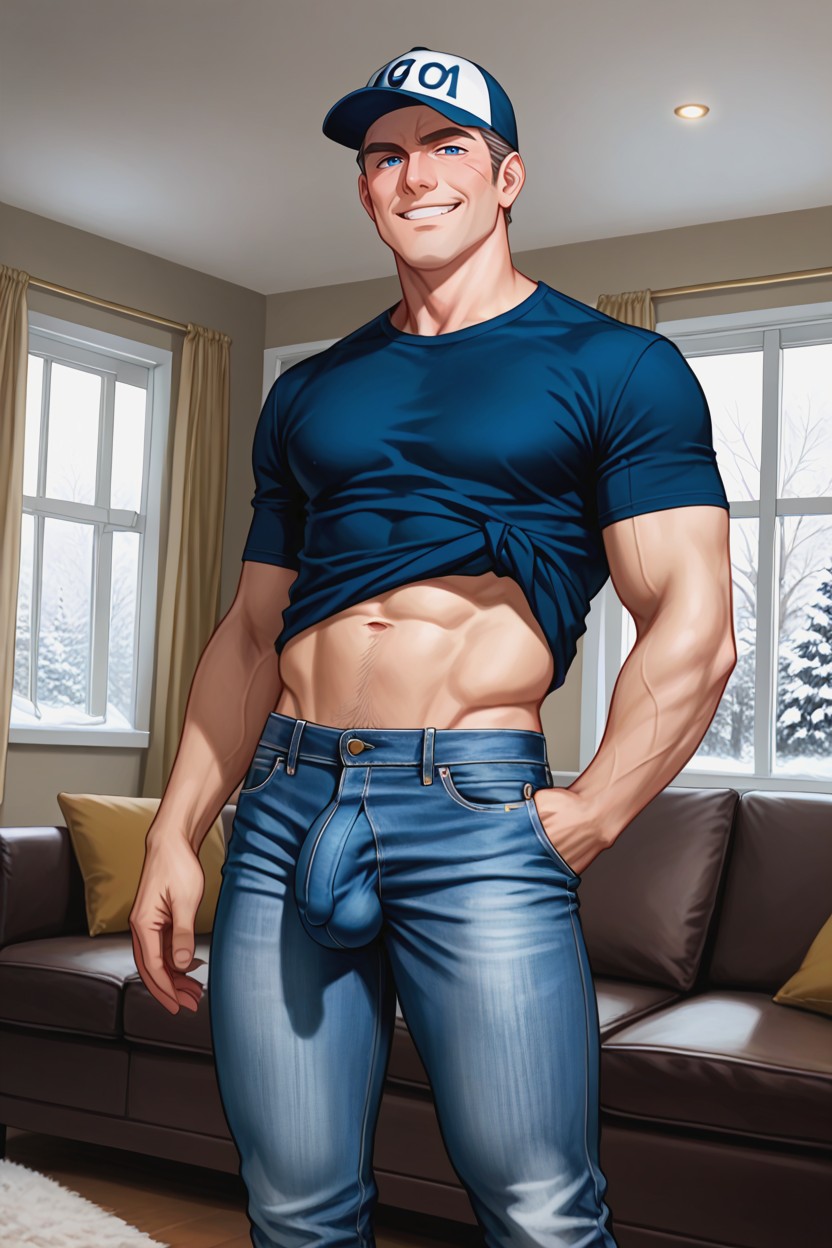 Interior, Musculosa, Grande Porno gay IA