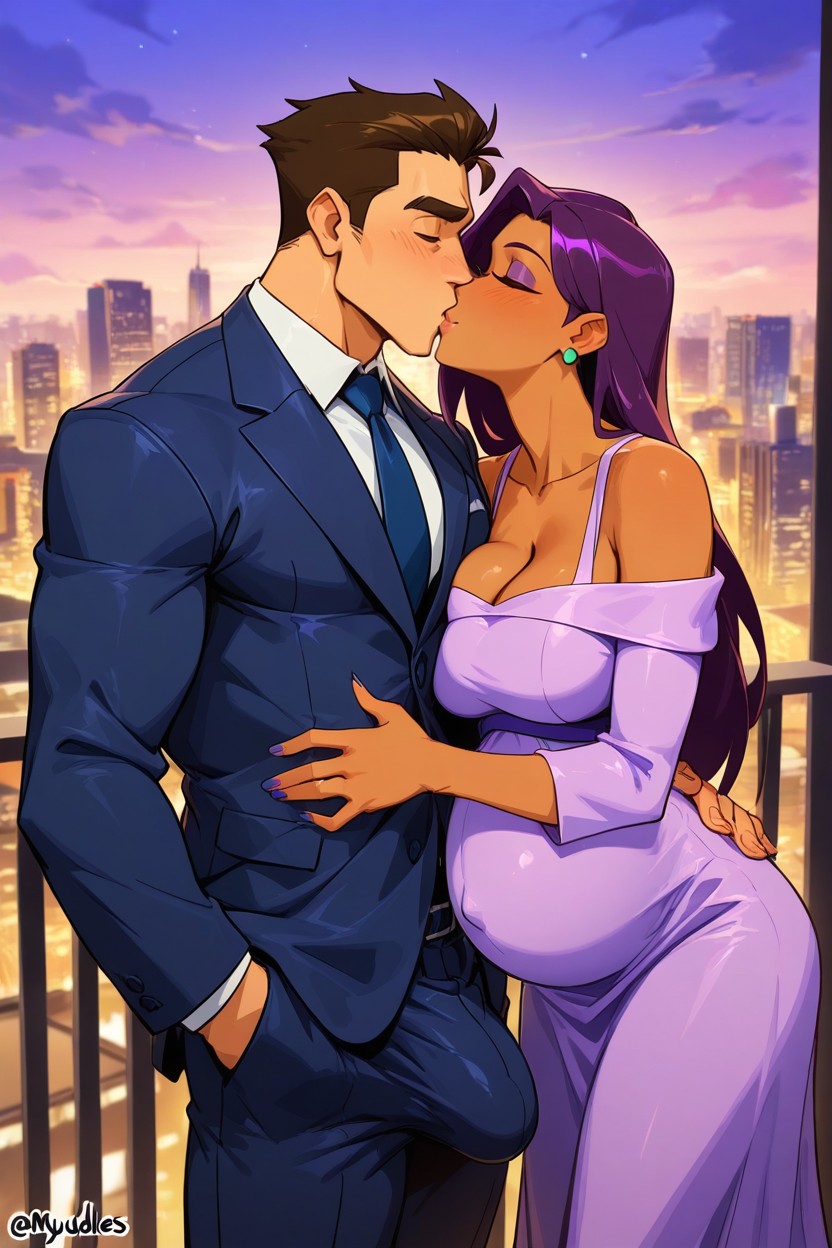Oversized Pecs, Duo, Cityscape AI Gay Porn