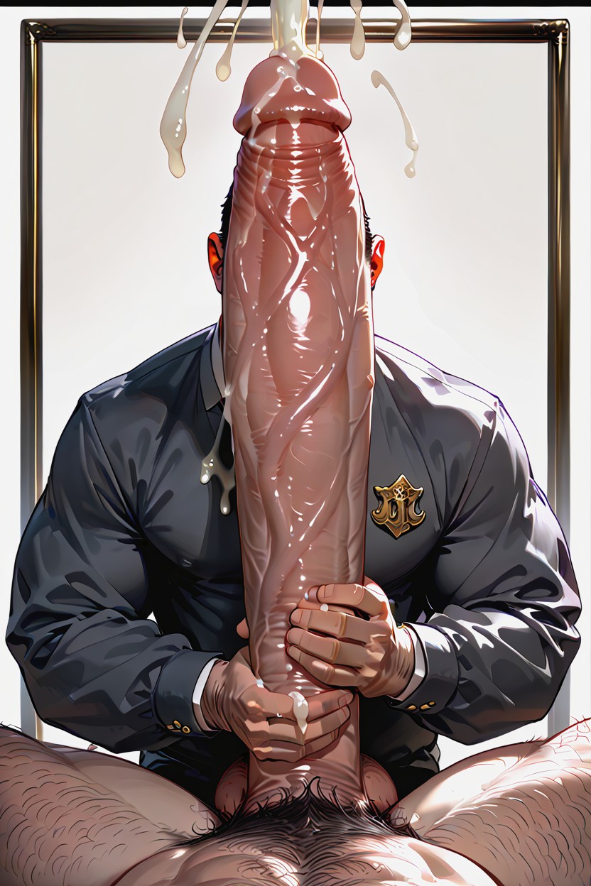 Cum On Tongue, Framed Artpiece, Detailed AI Gay Porn