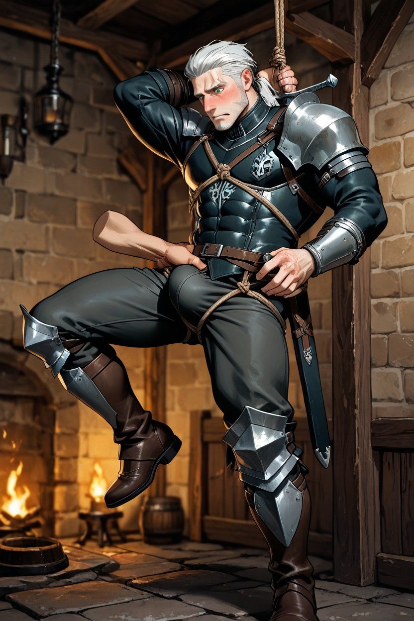 Suspended By Rope From Above, Medieval Trousers, Sorprendida Porno gay IA