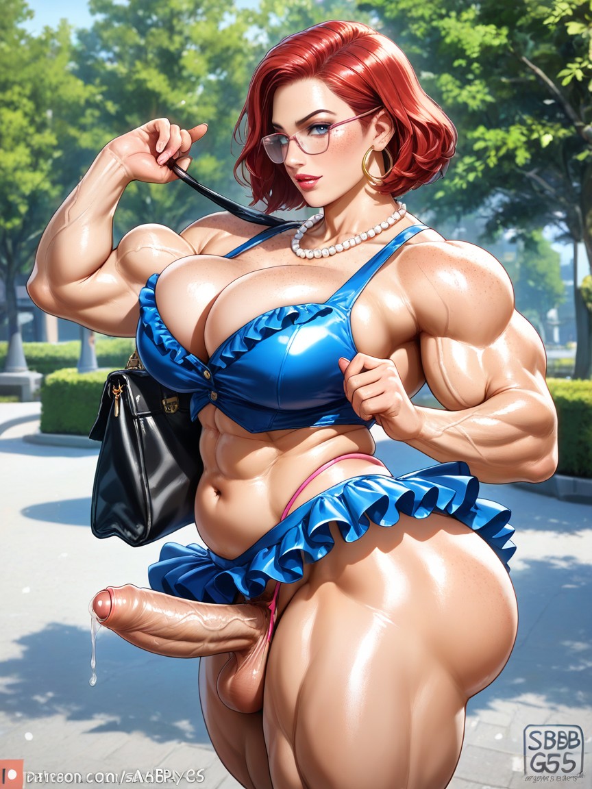 Age+, Wide Hips, Rounded Massive Bimbo Breasts AI Gay Porn