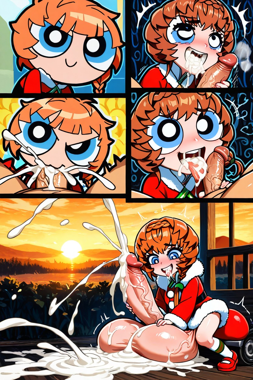 Power Puff Art Style, Balls Dragging On The Ground, Happy Expression AI Gay Porn