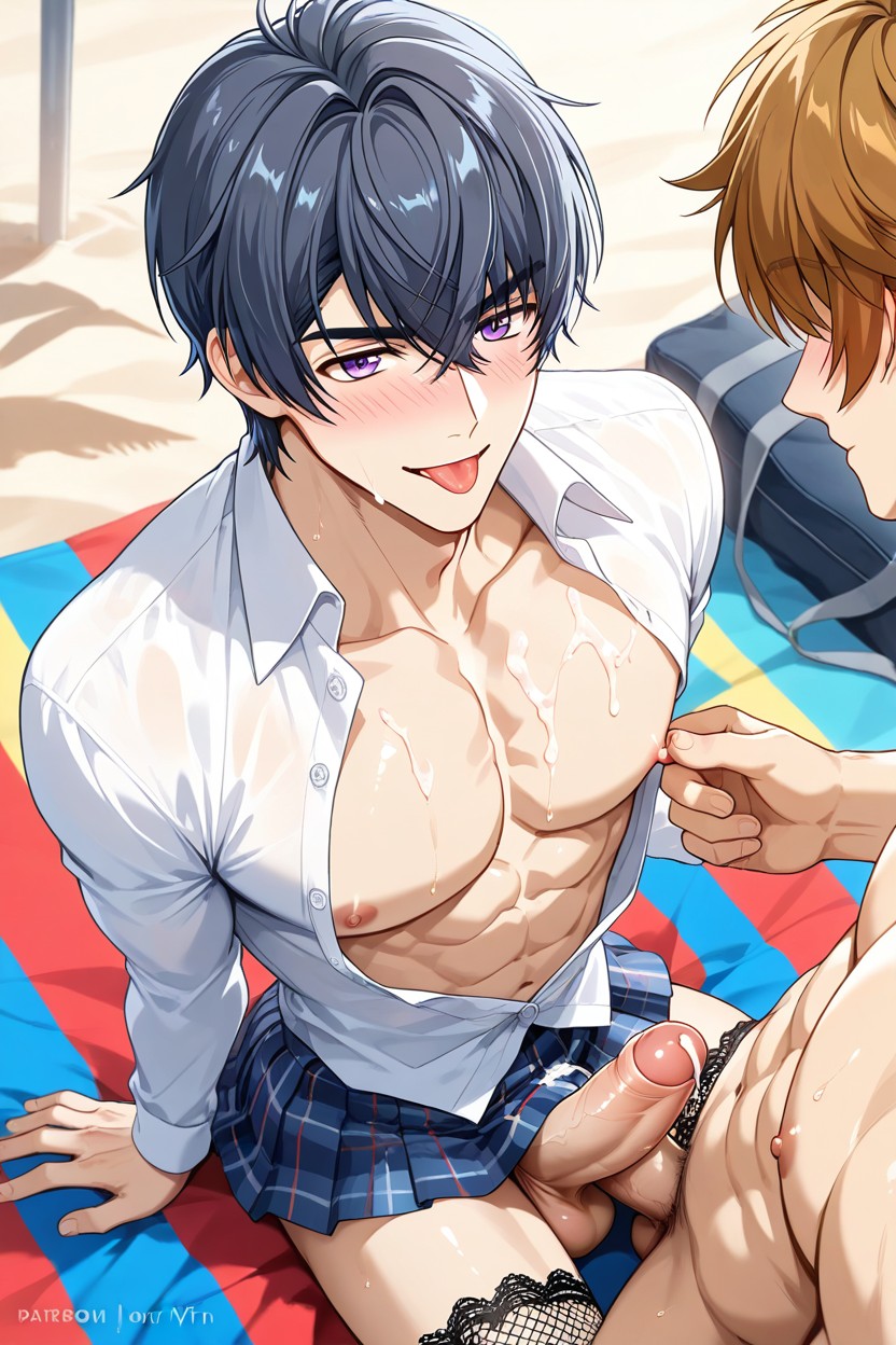 Professeur, View From Above, Blushing Porno IA Gay