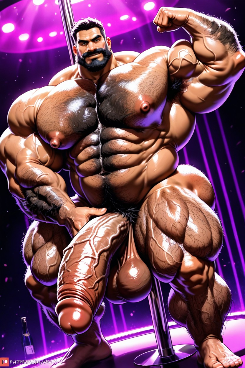 Foreskinuncut Cock, Long Foreskin, Pole Dance AI Gay Porn