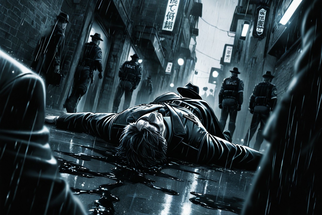 Leon Silhouette, Background Leon From Resident Evil In Long Trench Coat And Fedora Hat, Leon Standing In Alley AI Gay Porn