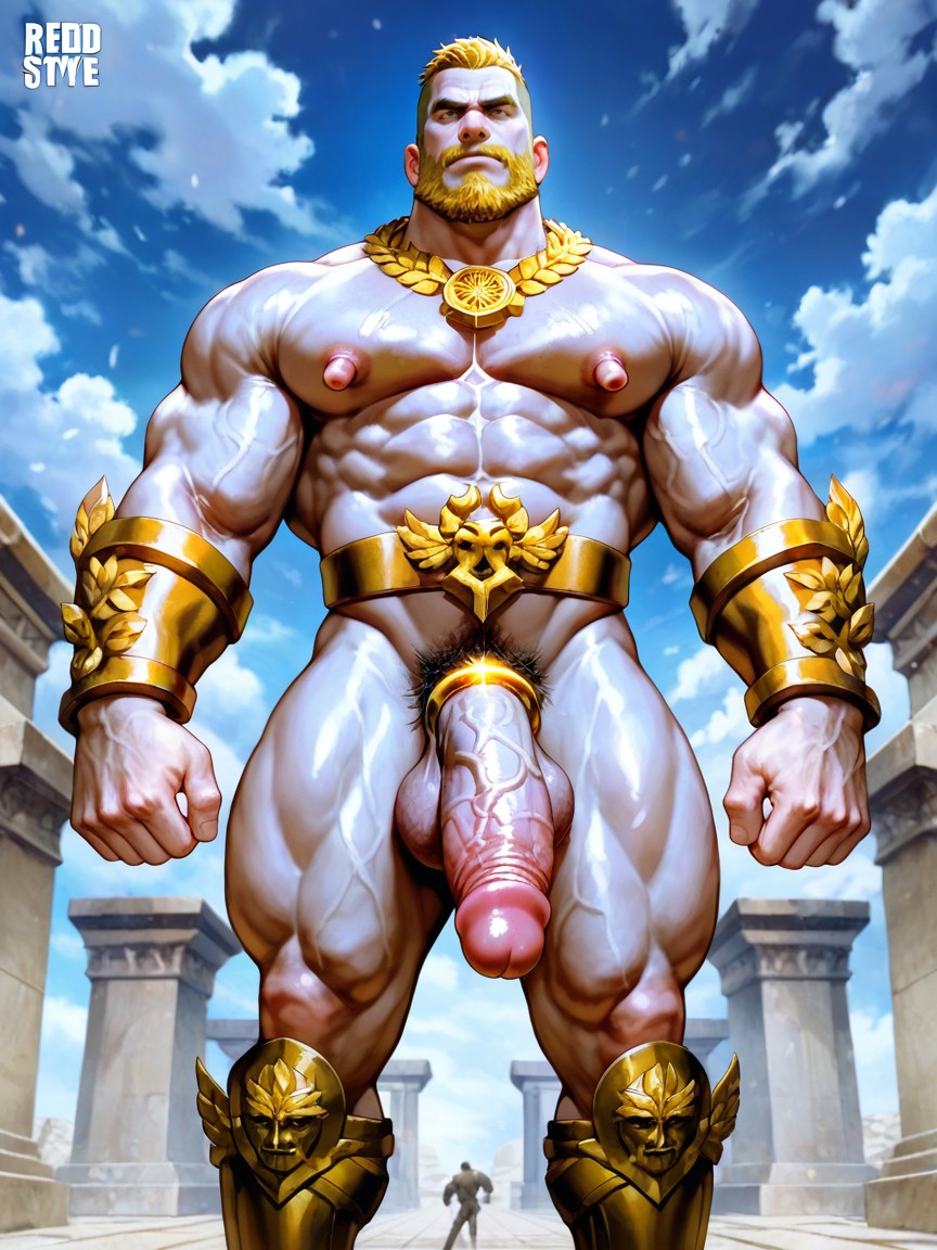 Running On Pathway Of Olympus Temple, Pink Erect Long Nipples, Beitemian 게이 AI 포르노