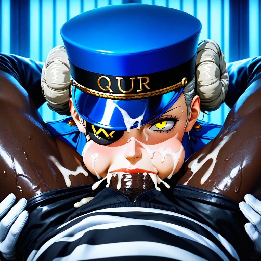 Eye Patch From Her Right Eye, Blue Cap, White Gloves Porno IA Gay