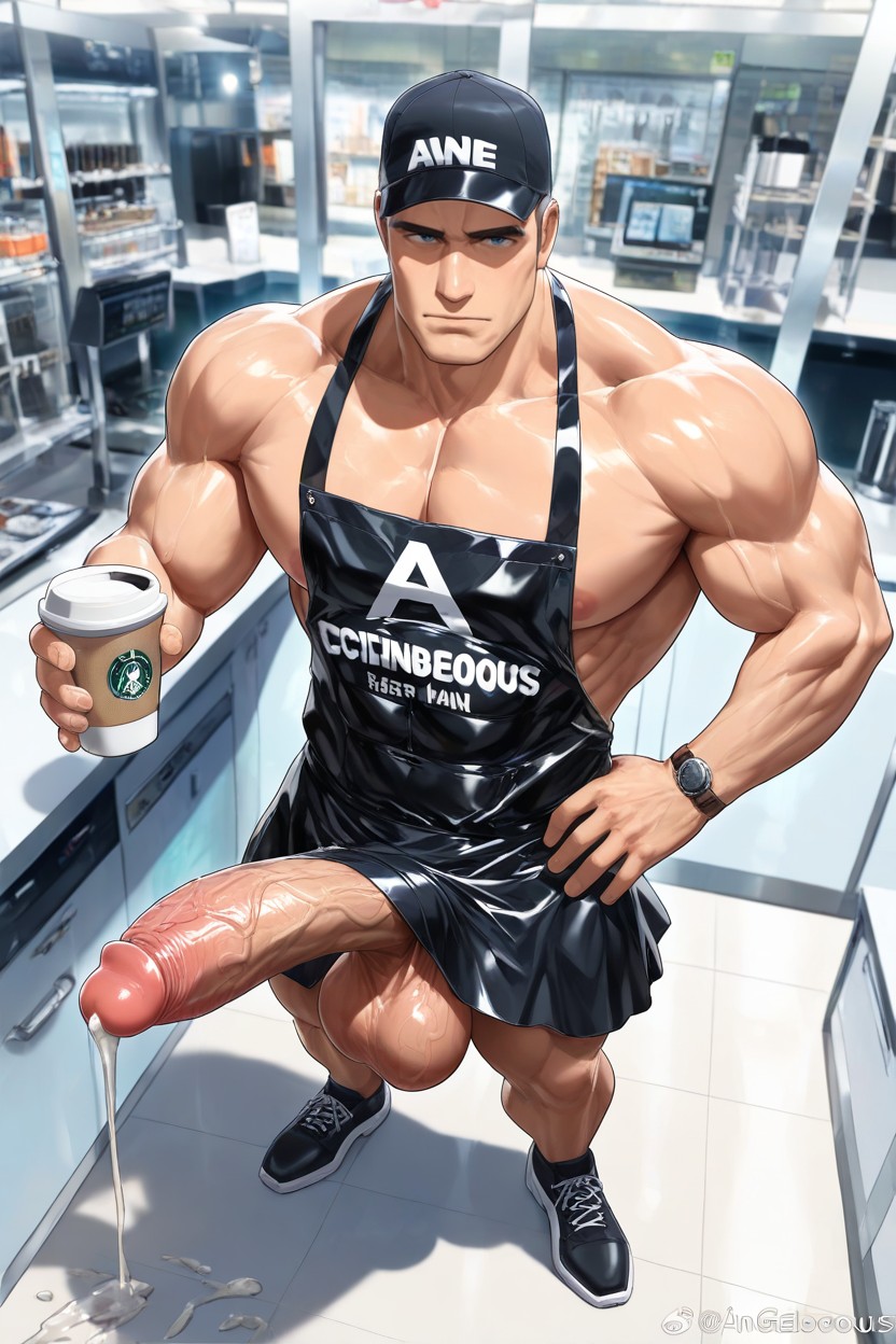 Dripping Cum From Anus, Sleek And Defined Pecs, Seductive Pornografia gay com IA