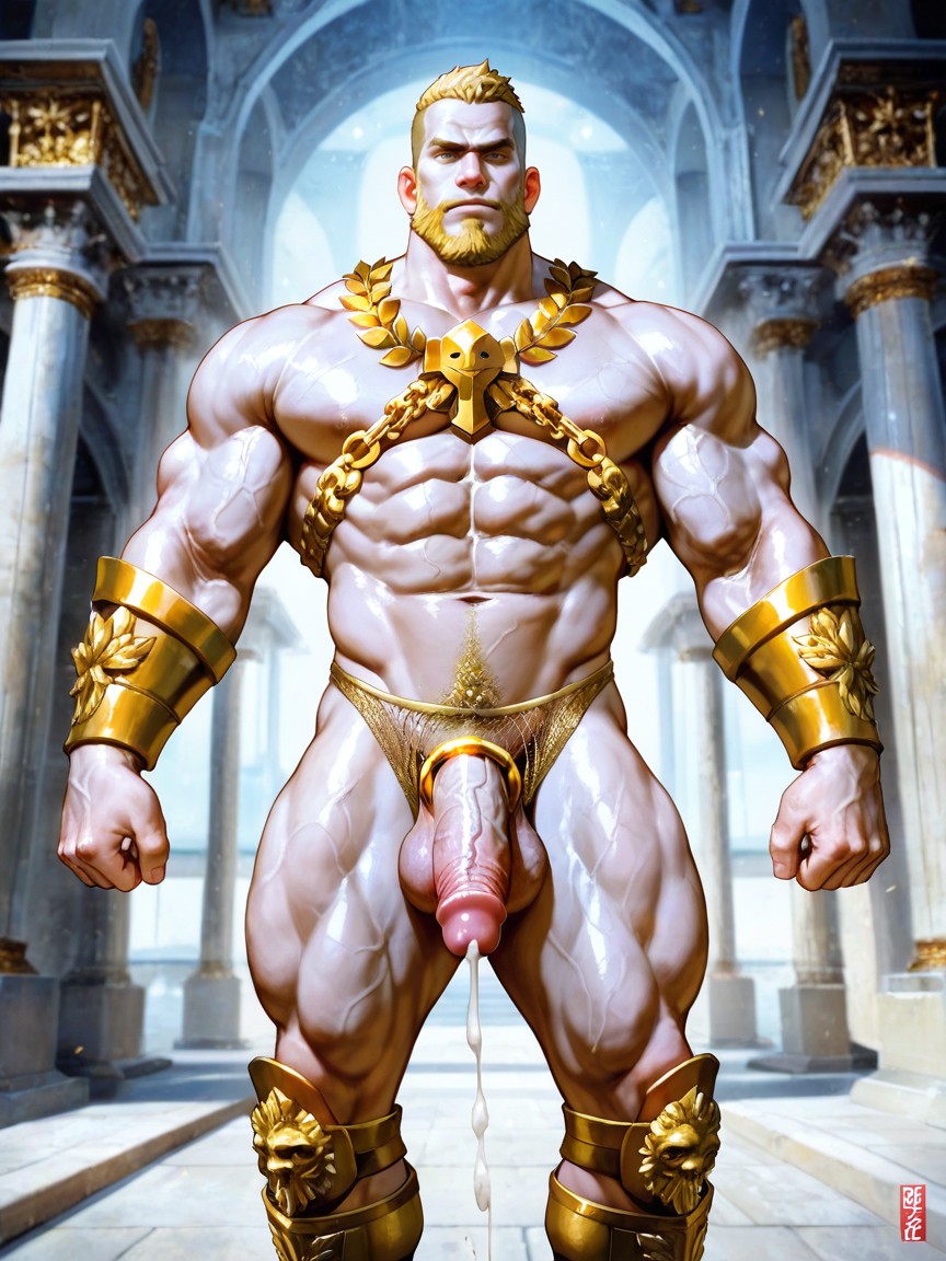 Hyper Handsome Male Bodybuilder, Growing Heavy Round Veiny Balls, Squeezable Porno IA Gay