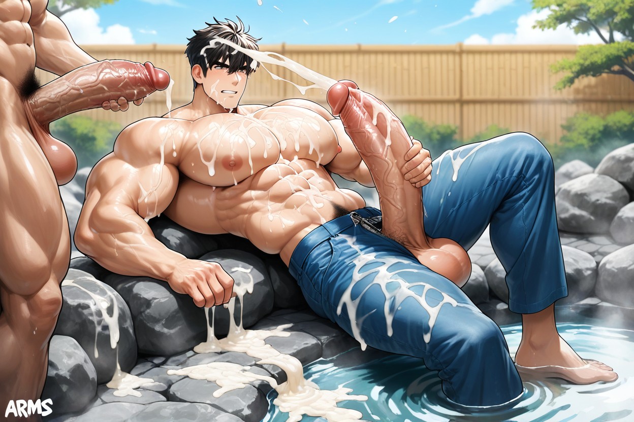 ありえないほど長いハイパーペニス, Growing Cock, Extrem V Shape Body Form ゲイAIポルノ