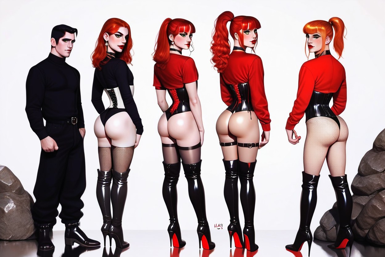 Extra Slutty, Cheveux Roux, Earrings Porno IA Gay