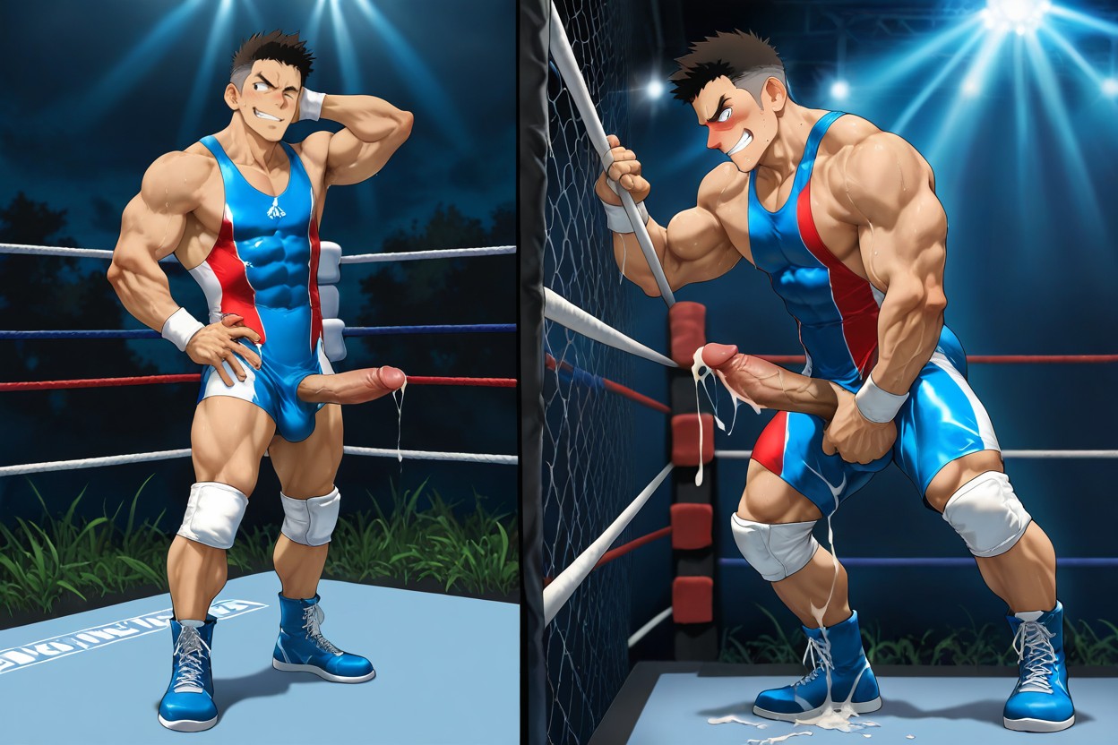Side View, Dynamic Composition, One Man Horny ゲイAIポルノ