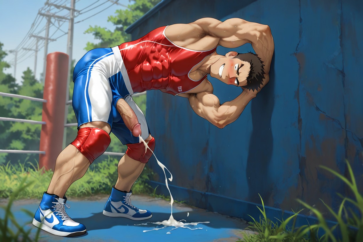 First Singlet Is Red And Second Singlet Is Blue, Nature, Grass Porno IA Gay