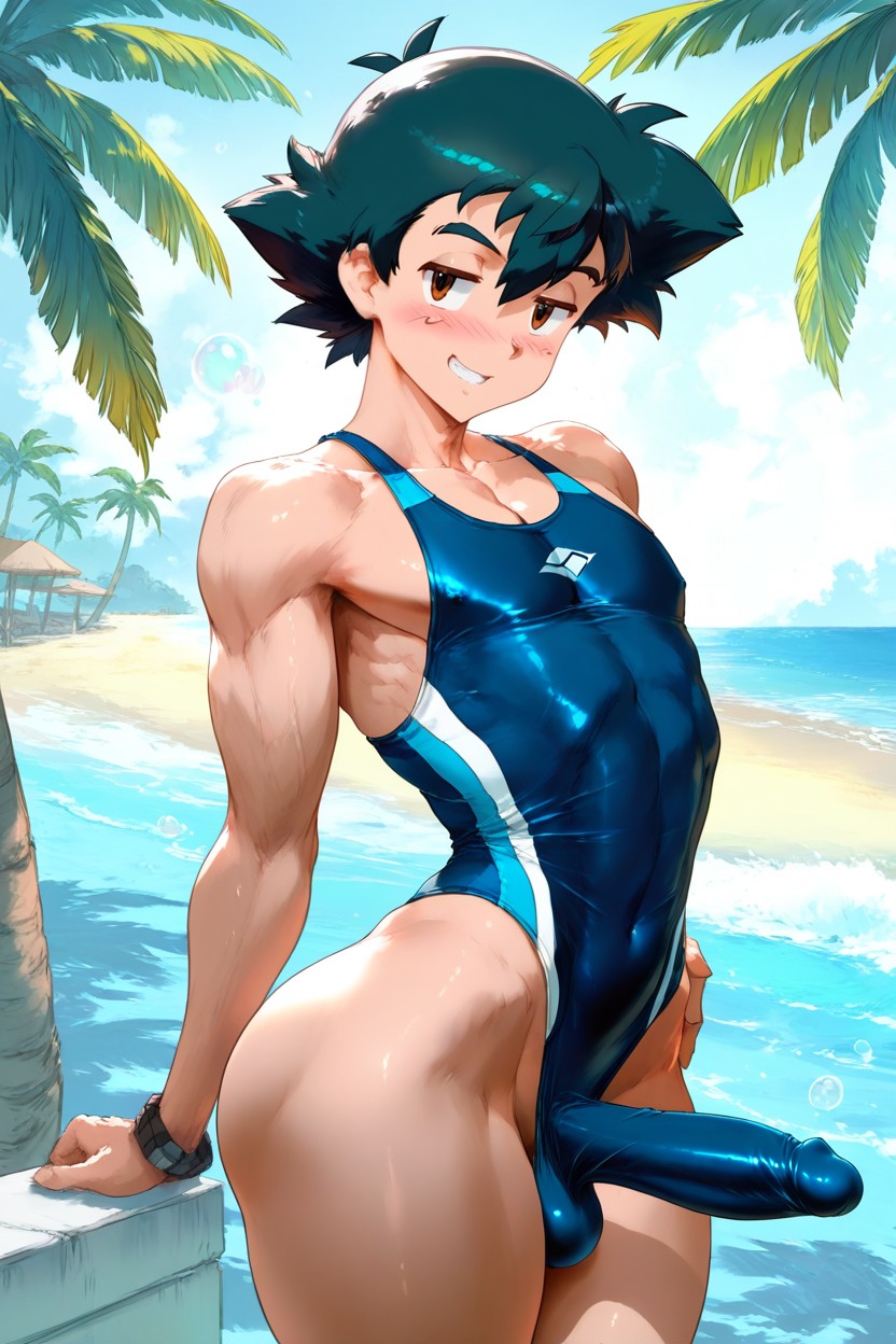 Espiègle, Sensual Posture, Sea Porno IA Gay