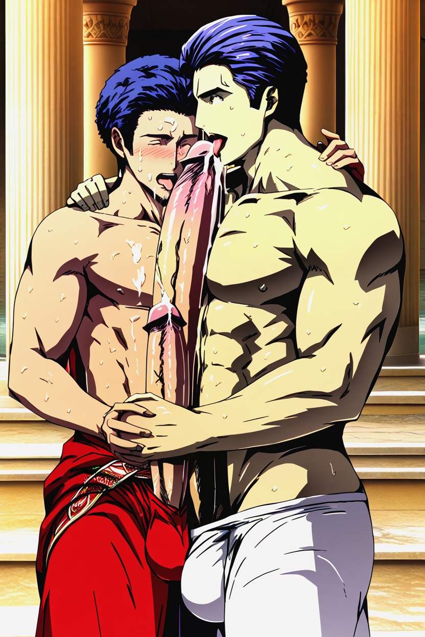 Cum Splatters On Face And Chest, Roman Baths, Blowjob Porno IA Gay