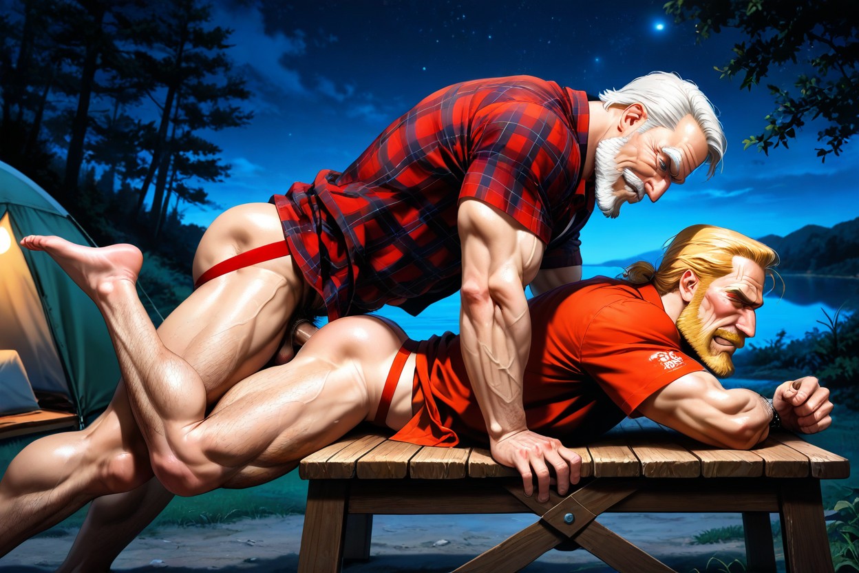 Bearded, Standing Behind, Blonde Beard Bottom Porno IA Gay