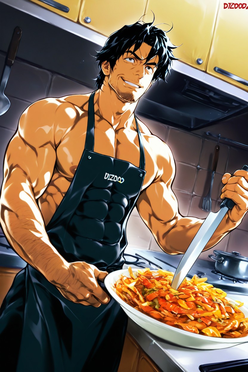 Male Body, Very Muscular, 広角 ゲイAIポルノ