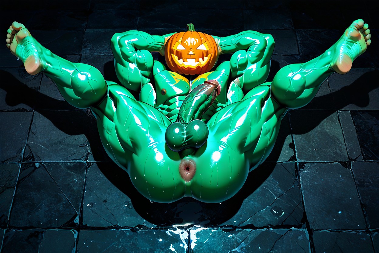 Muscular Body, Peau Verte, Regarder La Visionneuse Porno IA Gay