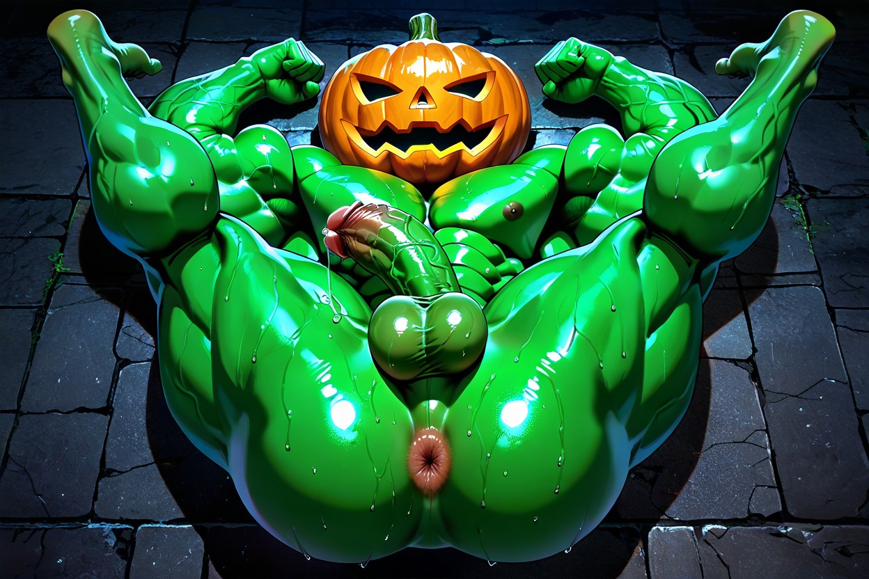 Arms Laying On The Floor, Saggy Balls, Muscular Pornografia gay com IA