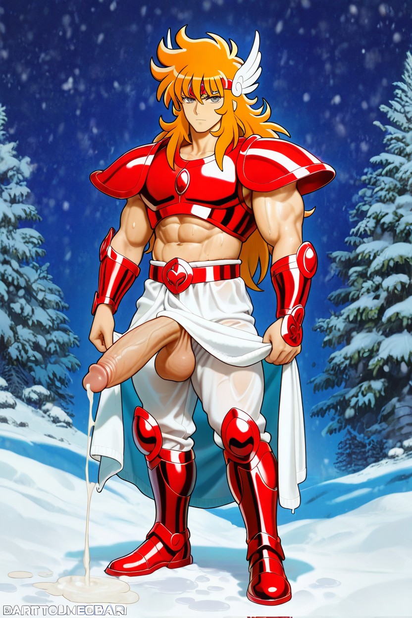 Benetnasch Eta Mime, Red Metal Armguards, Taking Bath Towel Off 게이 AI 포르노