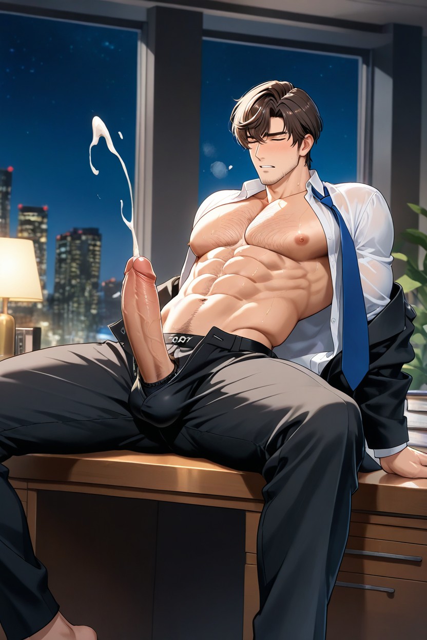 White Collar Shirt, Hairy, Axillary Hair 게이 AI 포르노