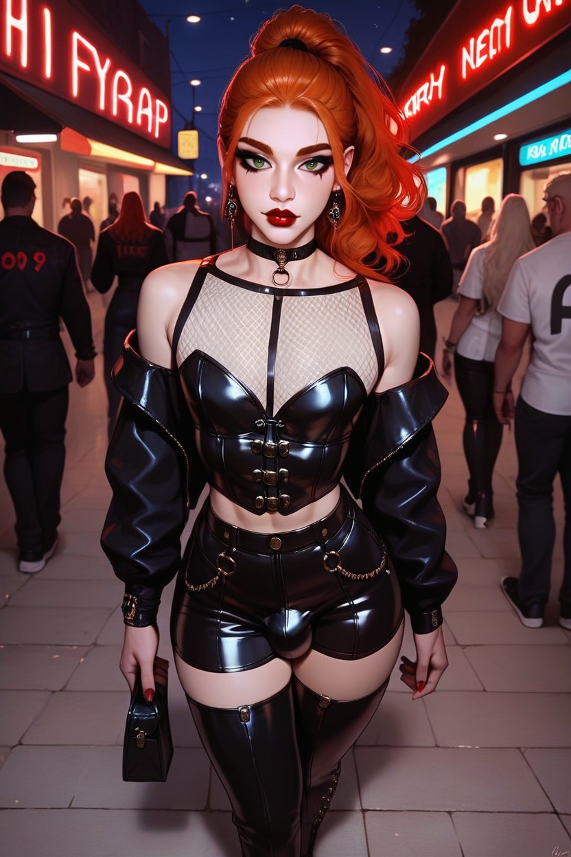 Black Leather Handbag, Red Pvc Corset, Extra Slutty Porno IA Gay