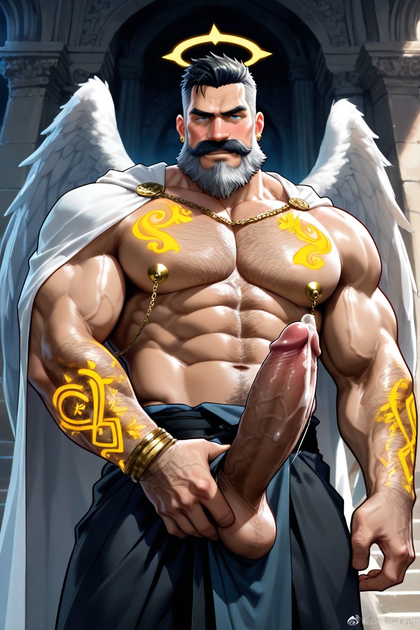 Thick Precum, Big Beard, Round Pecs Porno IA Gay