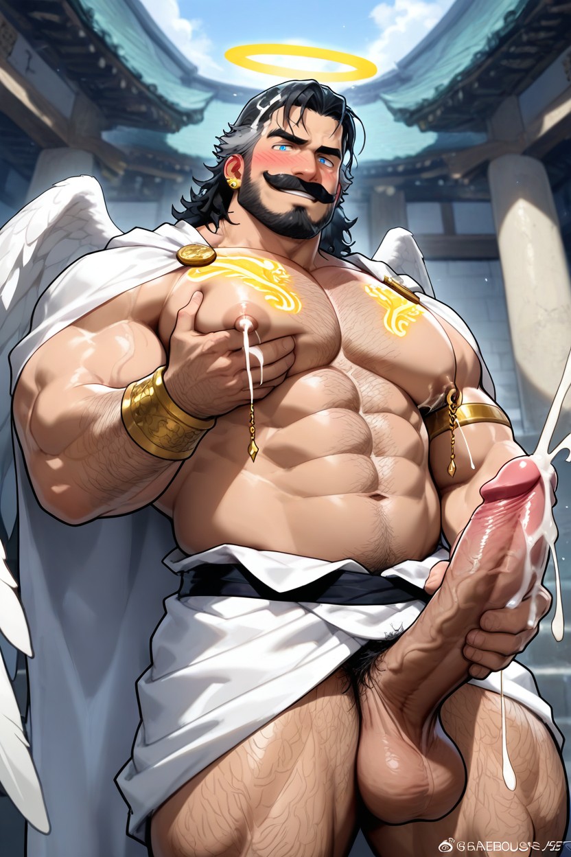 Arm Tattoo, Thick Cum, Round Pecs Pornografia gay com IA