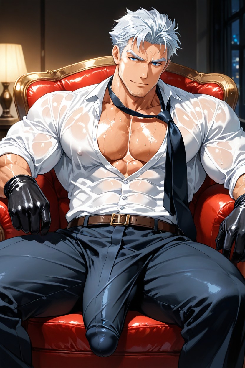 Intense And Slightly Seductive Expression, Erect Nipples, Molest AI Gay Porn