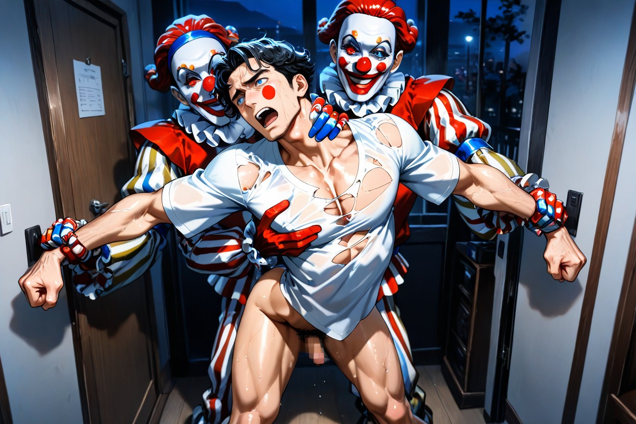 Legs, Clowns Holding Each Limb Tightly, Standing ИИ гей порно