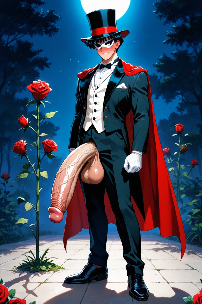 Long Red Cape, High Definition, Red Rose AI Gay Porn