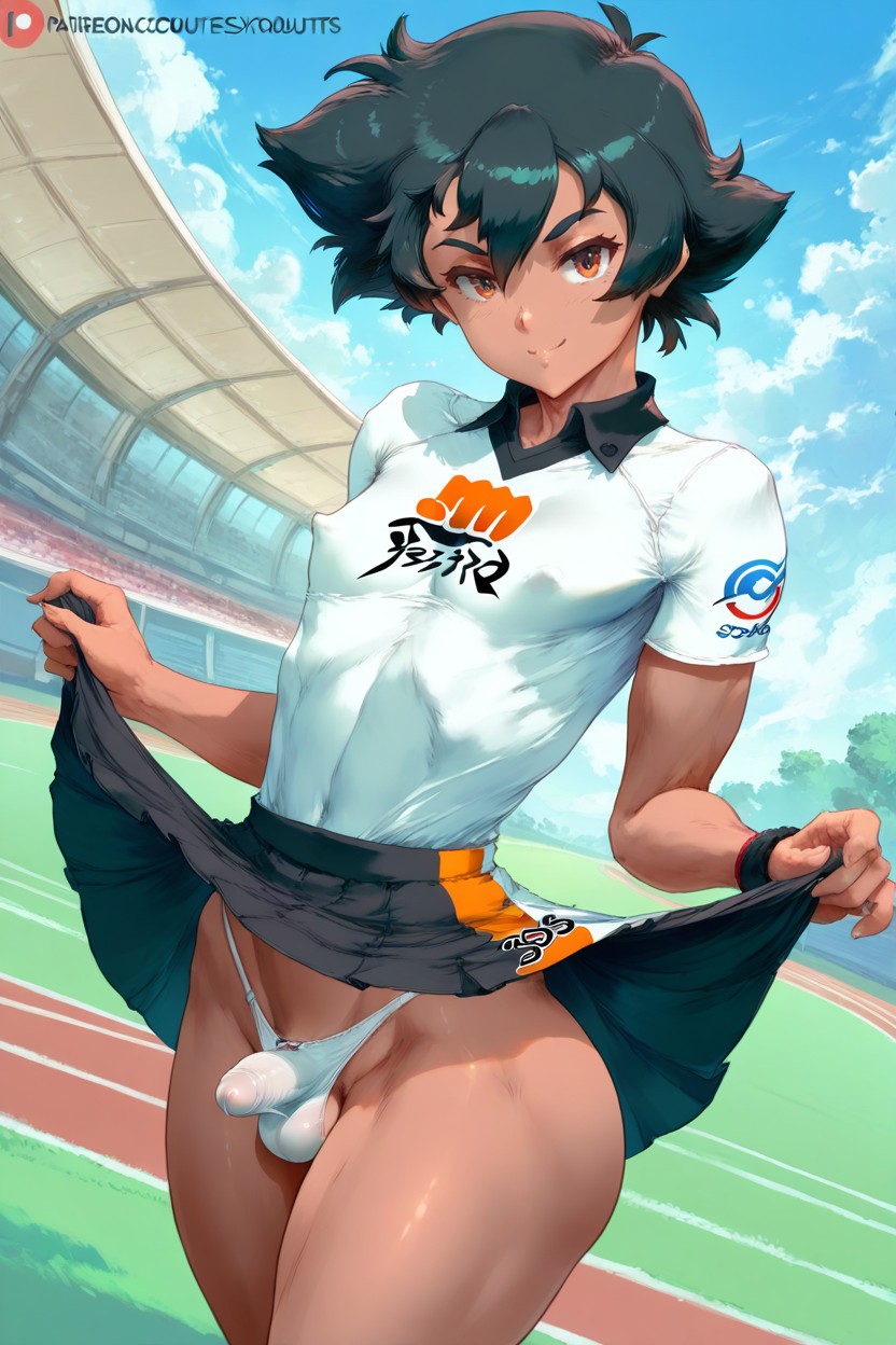Femboy , Bea From Pokemon's Official Outfit, Light Fair Skin Porno gay IA