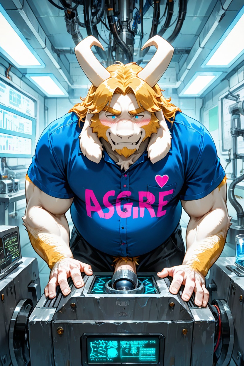 Asgore Dreemurr From Undertale, Blue Eyes, Breeding Machine AI Gay Porn