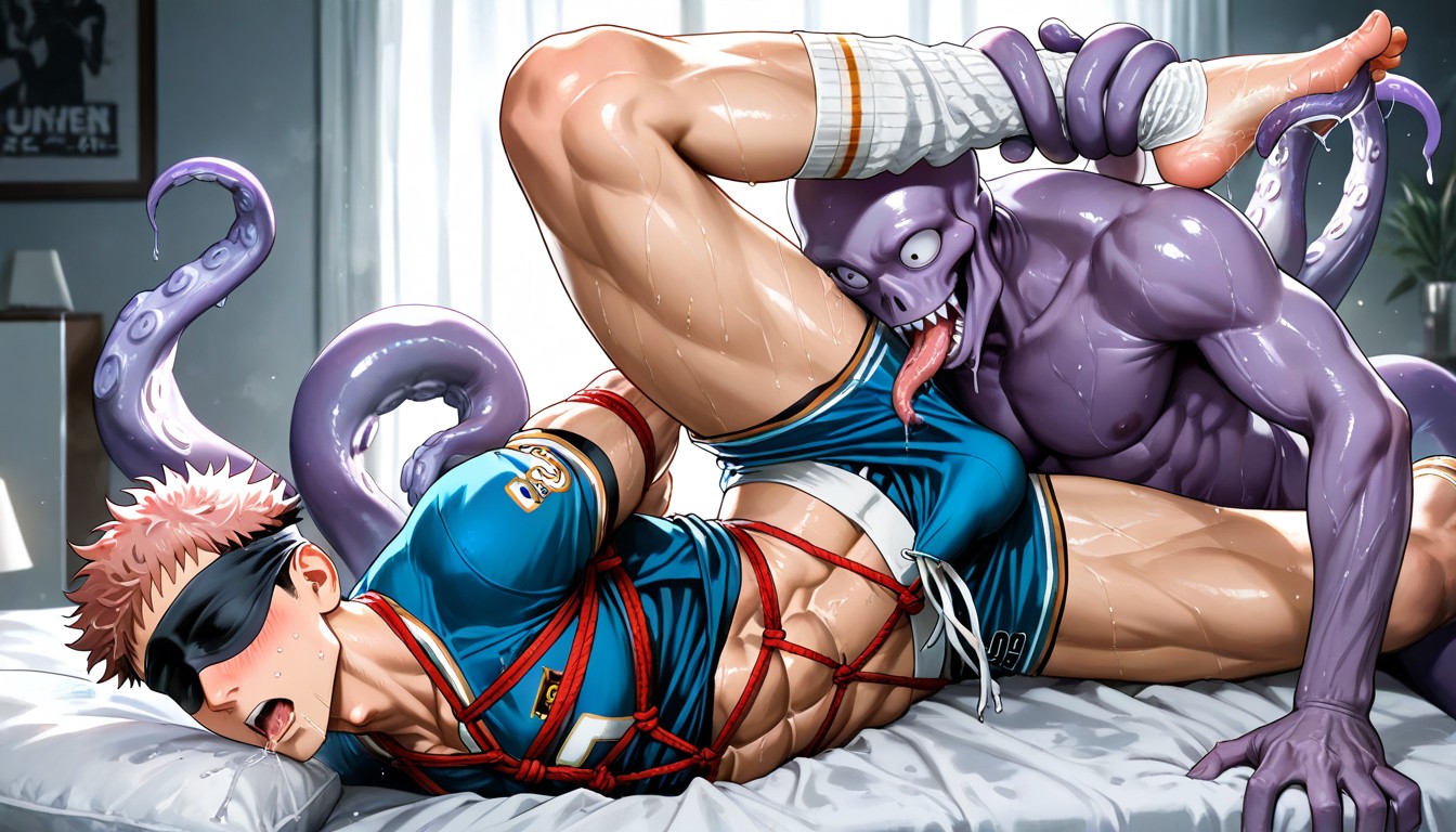 Sucking Feet, Big Arched Feet, Covered In Saliva AI Gay Porn