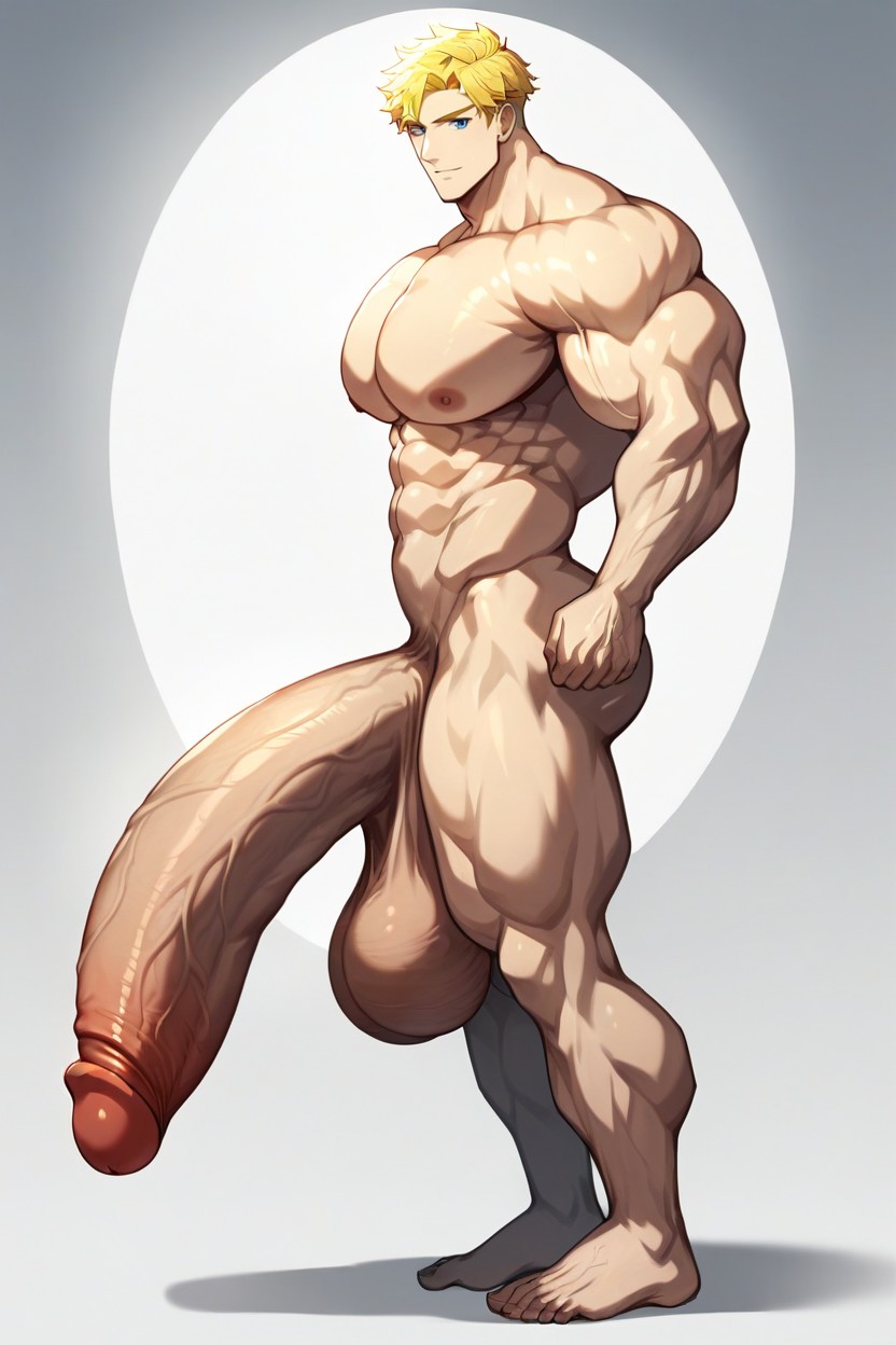 Square Face, Naked, Toned Body AI Gay Porn