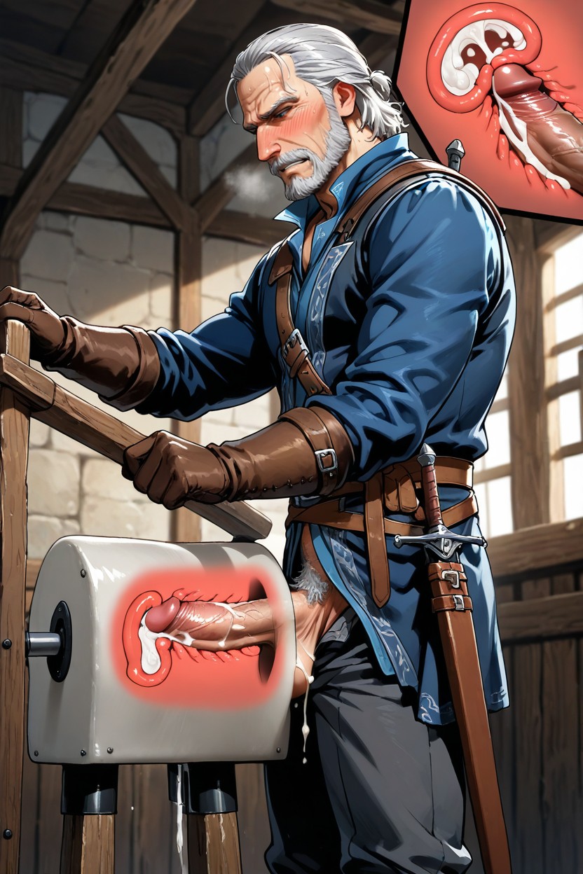 Geralt Of Rivia Witcher, Beautiful Penis, Cum Inside Breeding Mount AI Gay Porn