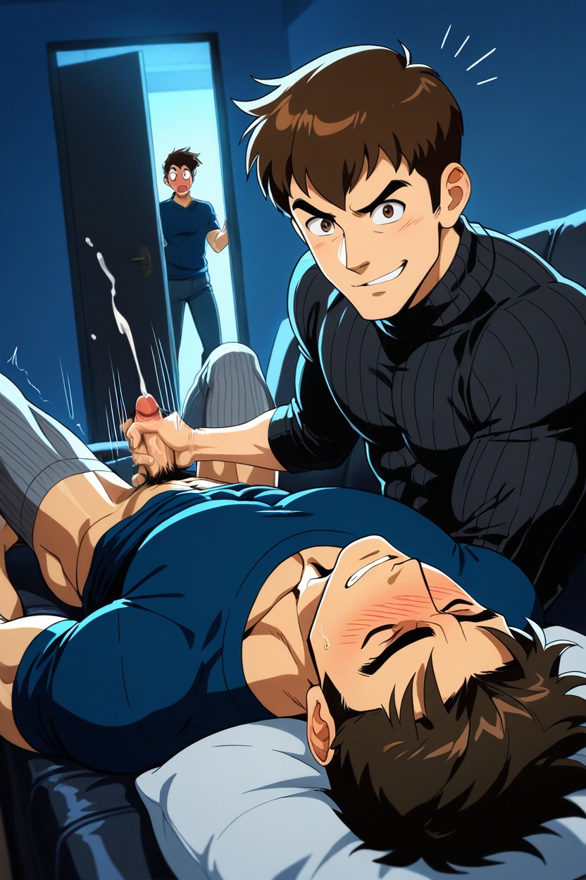 Blushing, Surprised Cumshot, Moaning AI Gay Porn