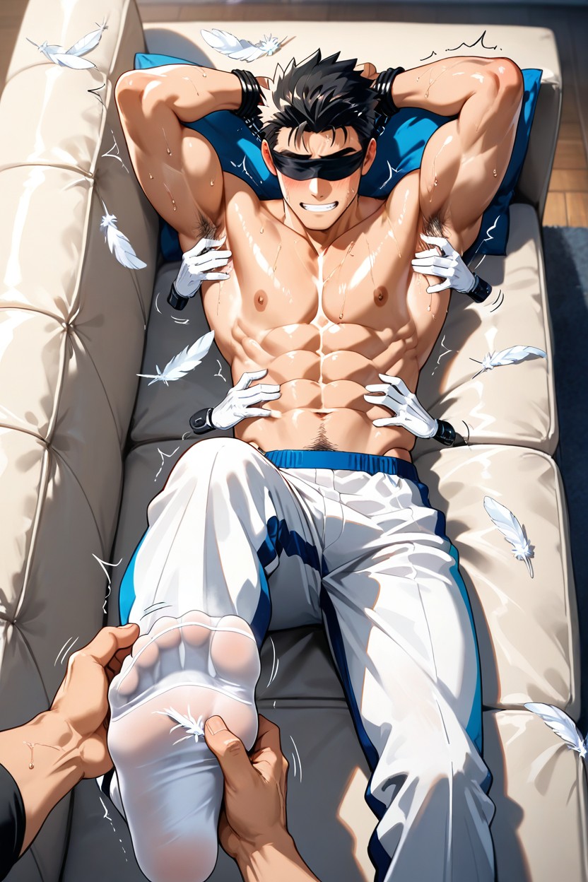 Black Hair, Hands Behind Head, Jock AI Gay Porn