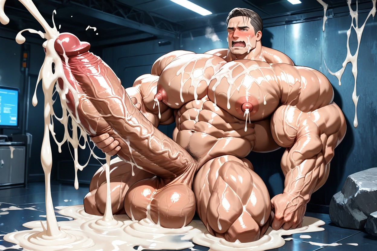 Powerful Thick Thighs, God Physique, Masturbating AI Gay Porn