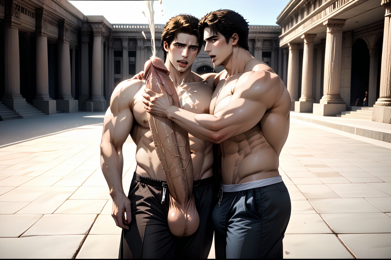 Men Watching, Gay, Cum Facial Porno IA Gay