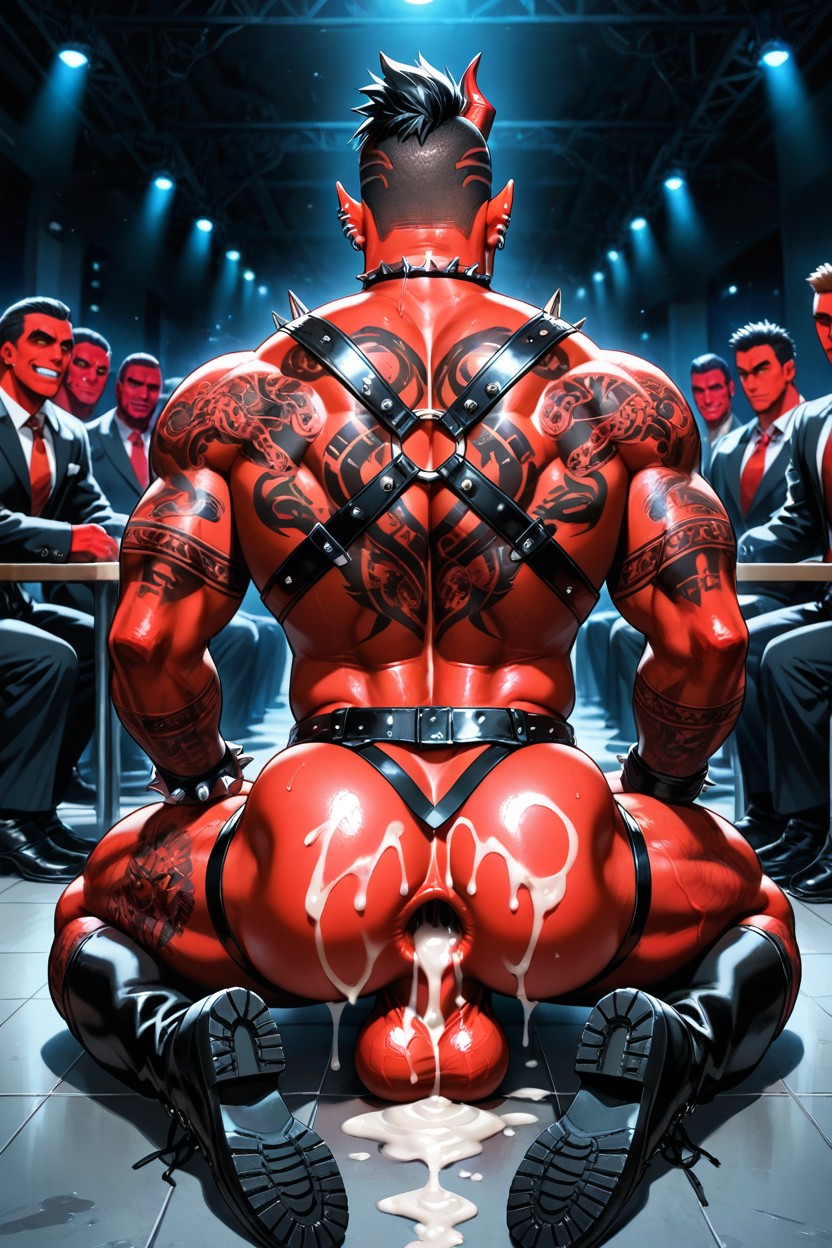 Pumped Ass, Rear View, He Behaves Like A Disgusting Whore And Enjoys Being One AI Gay Porn
