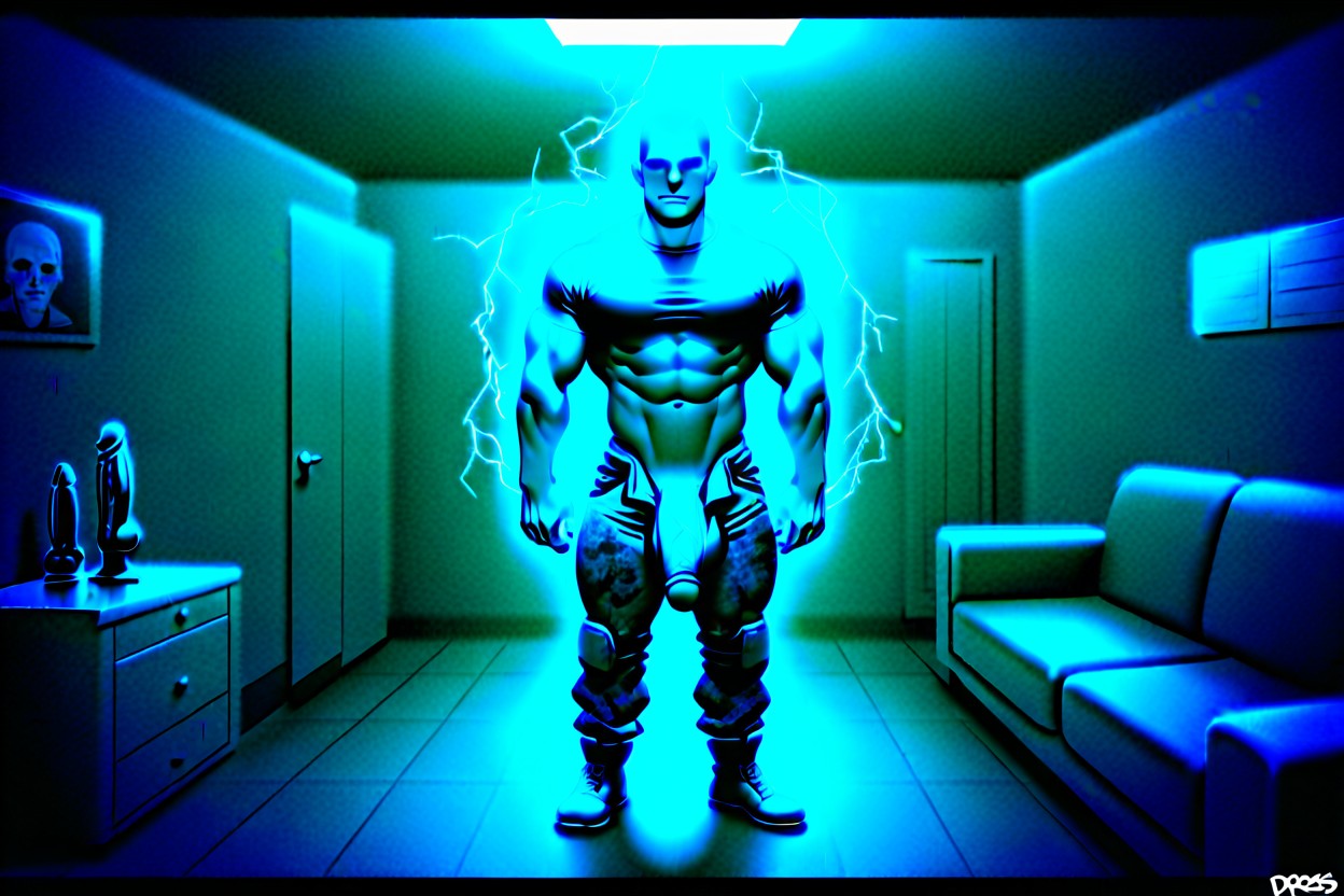 Fire Powers, Happy, Solo Man AI Gay Porn