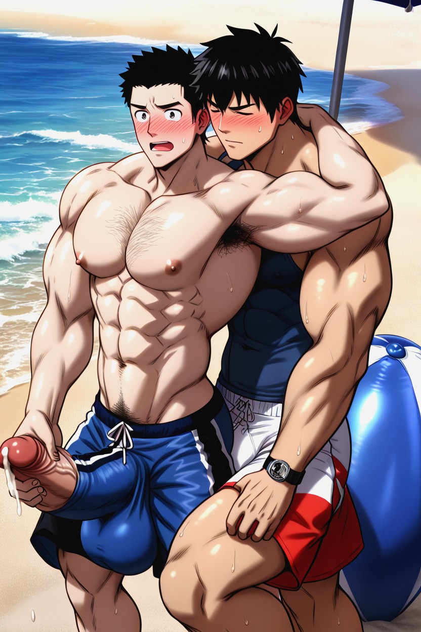 Uncut Hyper Cock Bigger Than Leg, Real Correct Anatomy, Noir AI Gay Porn