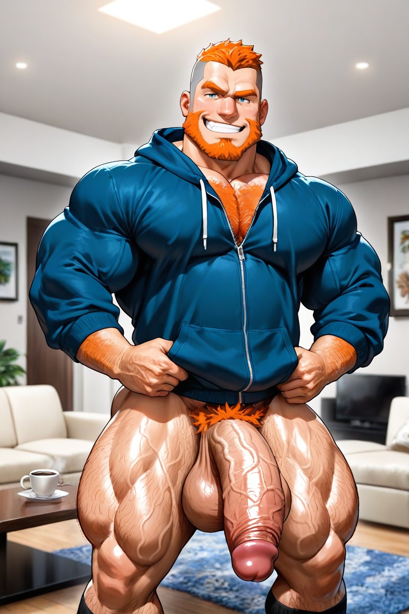 Standing, Living Room, Gigantic AI Gay Porn