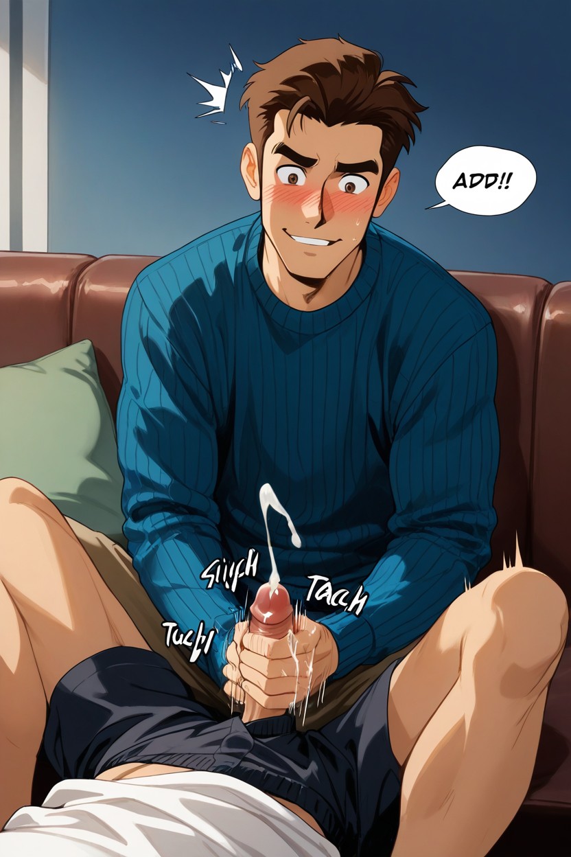 18+, Dilf With Medium Cock, Surprised Cumshot AI Gay Porn