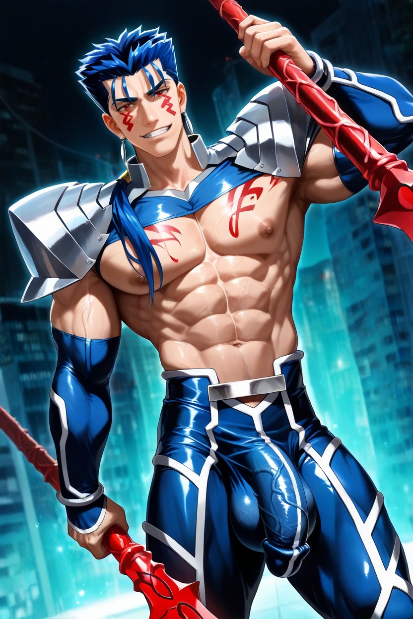 Cú Chulainn, No Beard, Clean Gorgeous Face AI Gay Porn