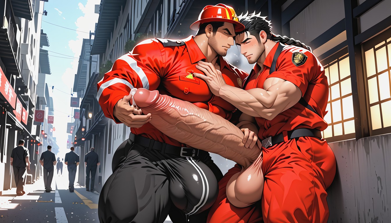 Oversized Hyper Gigantic Fully Erect Uncut Penis, Growing Cock, Award Winning Photograph AI Gay Porn