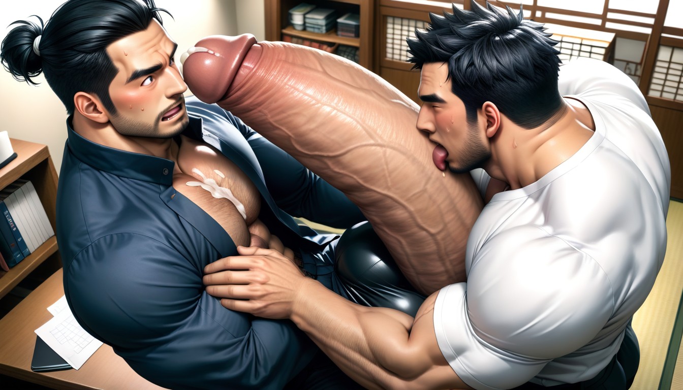 Medium Length, Open Clothes, Clearly Seperate Distinct Bodies AI Gay Porn