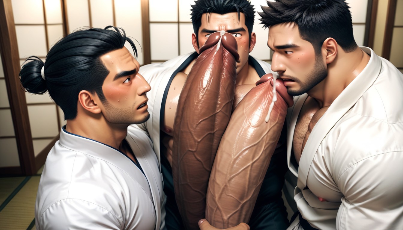 Pubic Hair, Flustered, Oversized Hyper Gigantic Fully Erect Uncut Penis AI Gay Porn