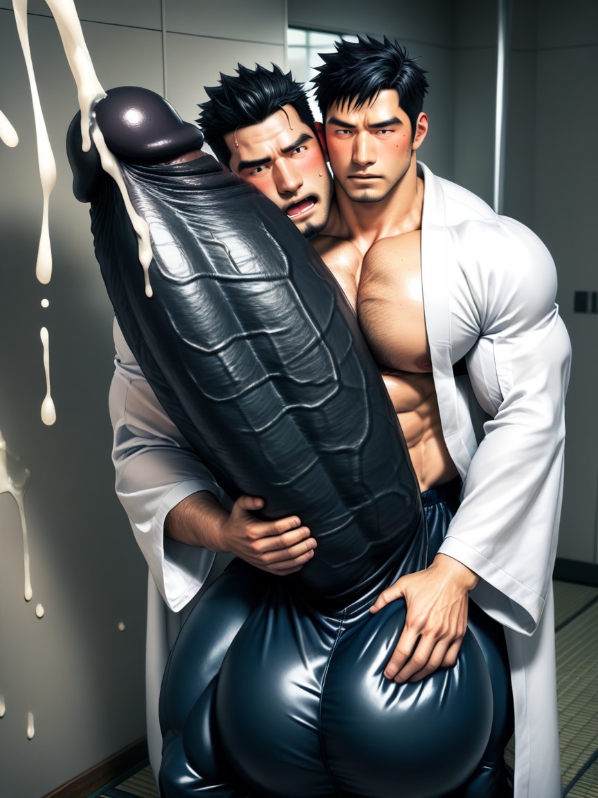 Hugging Cock, No Extra Limbs Or Digits, Naked AI Gay Porn
